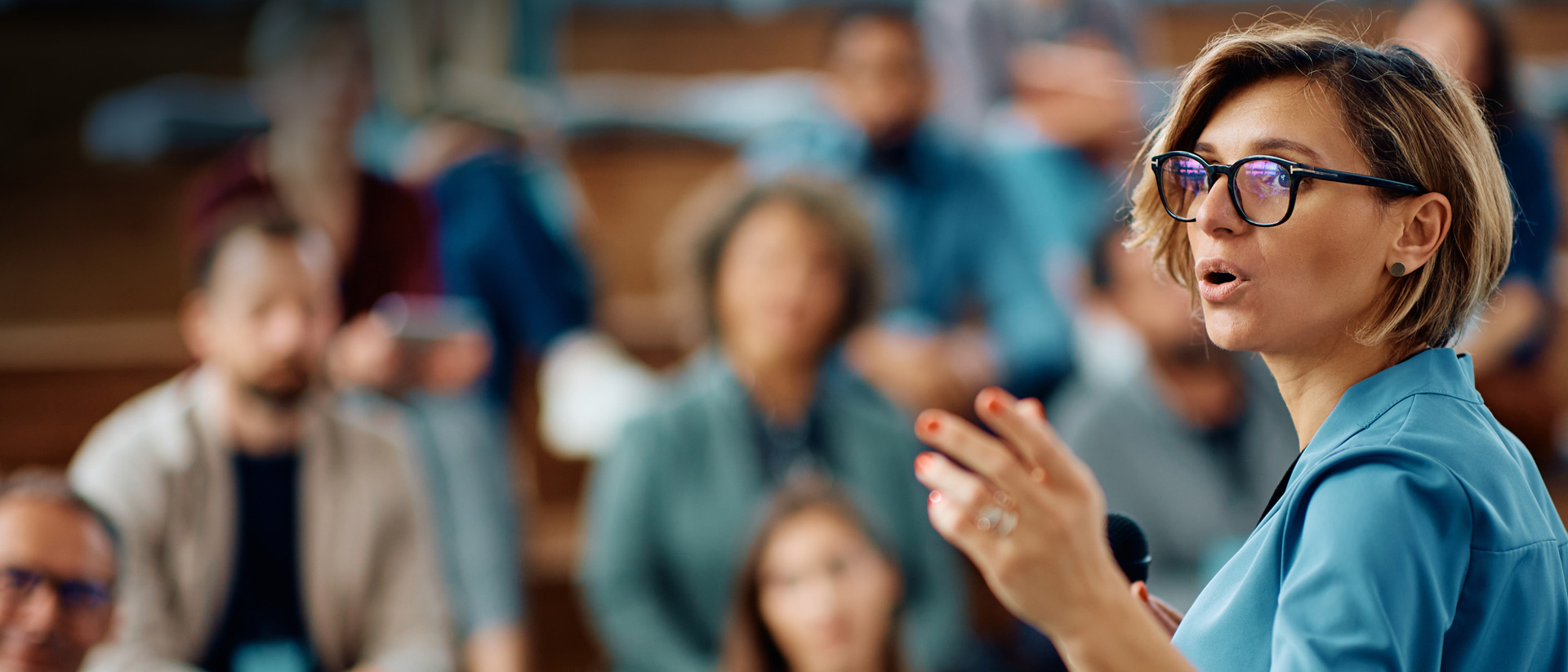 Image of woman making a speech